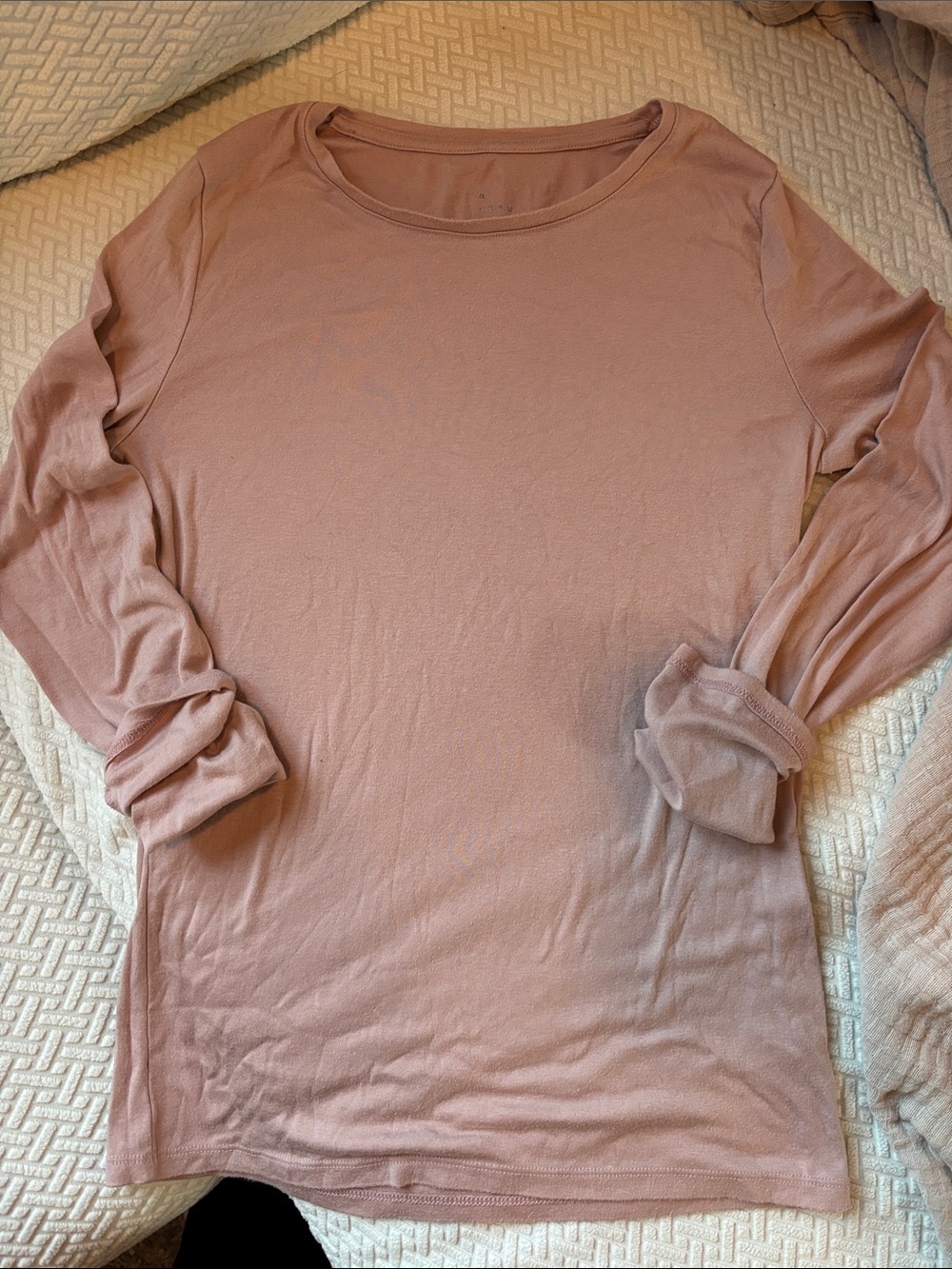 Target A New Day Long Sleeve Scoop Neck Top Mauve, worn